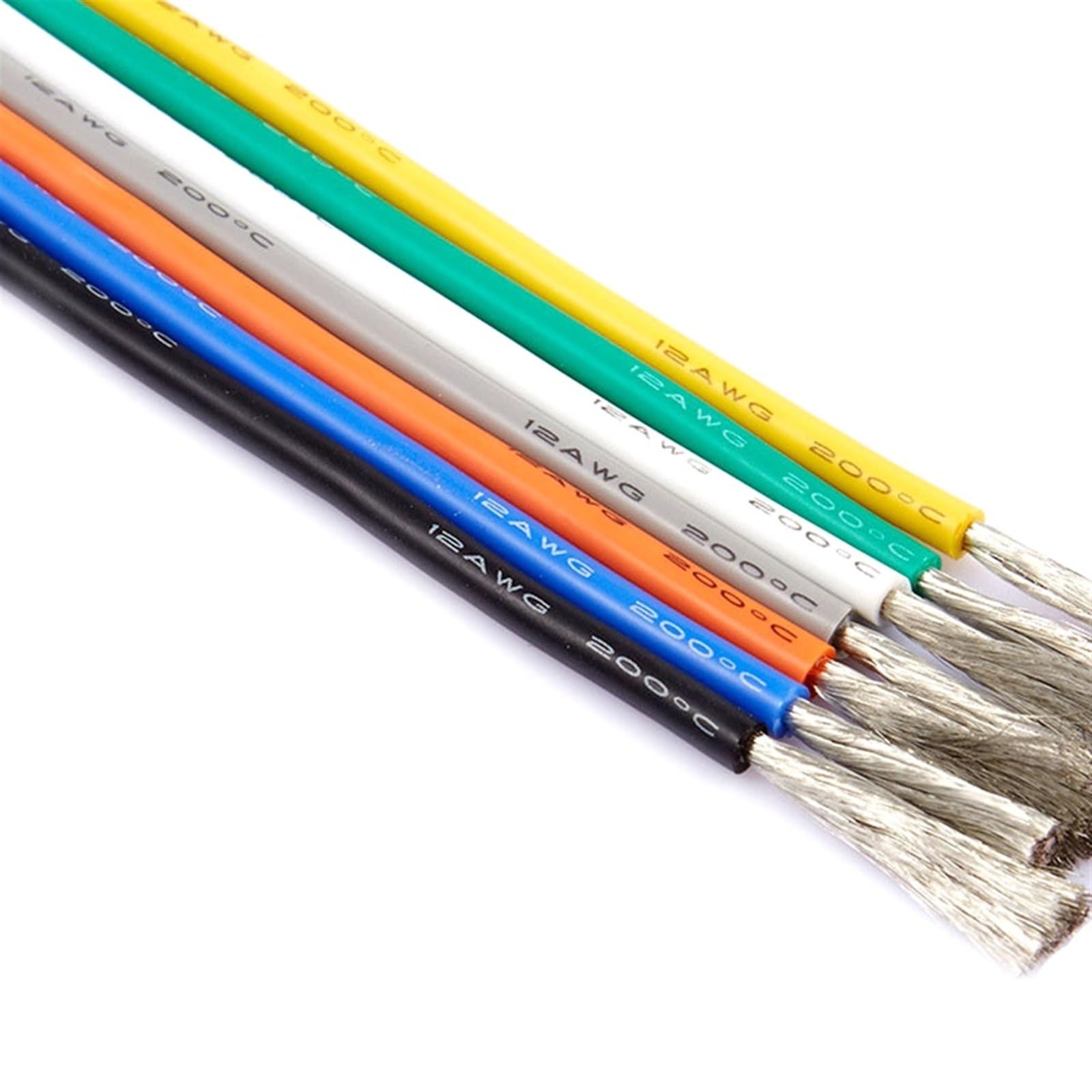 Outdoor Extension 5 Meters 16AWG 1.2mm Flexible Silicone Cable High Temperature Heat Resistant Rubber Insulated Tinned Plated Copper Electrical Wire Solar sheathed(Red,8AWG 10mm2)