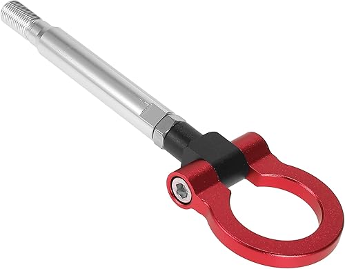 X AUTOHAUX Anillo de remolque de parachoques delantero de aleación de aluminio rojo Tornillo de gancho de remolque para Subaru Impreza WRX BRZ