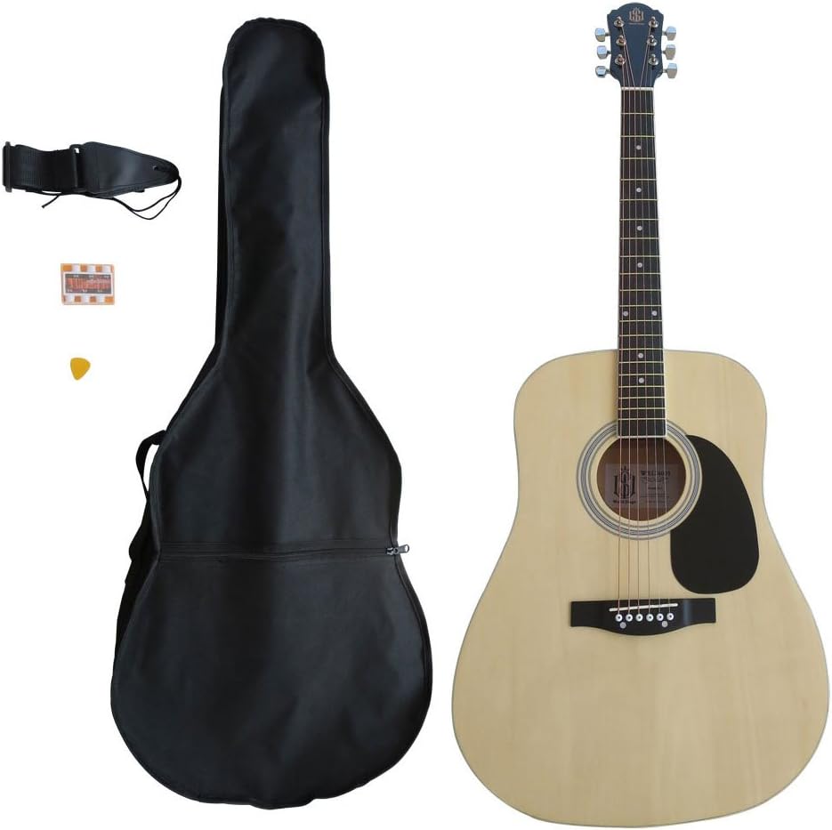 World Stage WS124001 Dreadnought Acoustic Guitar Starter Kit