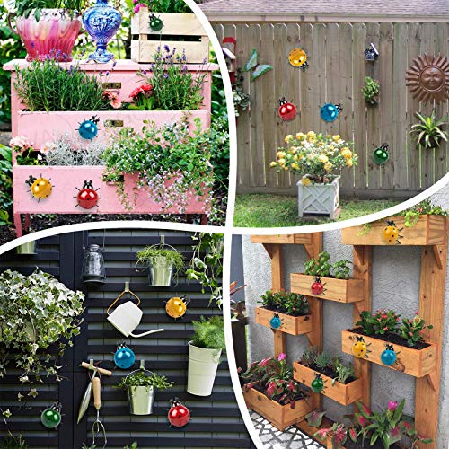 Gornorva 4Pcs Metal Insect Wall Decor,Cute Metal Ladybugs Outdoor Wall Sculptures Outdoor Decor Wall Metal Ladybugs Art For Outdoor Backyard Porch Home Patio Lawn Fence Decoration (4Colors,3.5Inch) #TOP4