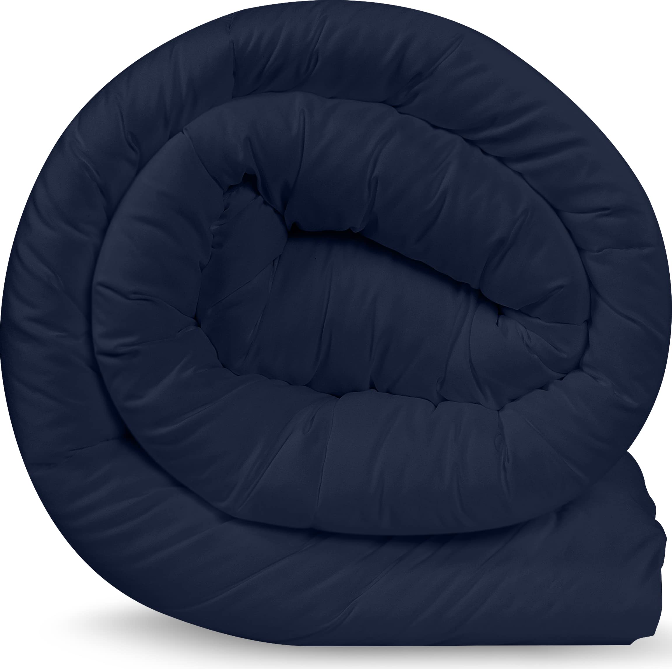 Utopia Bedding Invernale Piumone - Piumino singolo - Piumino Letto Singolo - Trapunta Singolo - 100% Microfibra in Fibra Cava (Blu Navy, 135 x 200 cm 350 GSM)