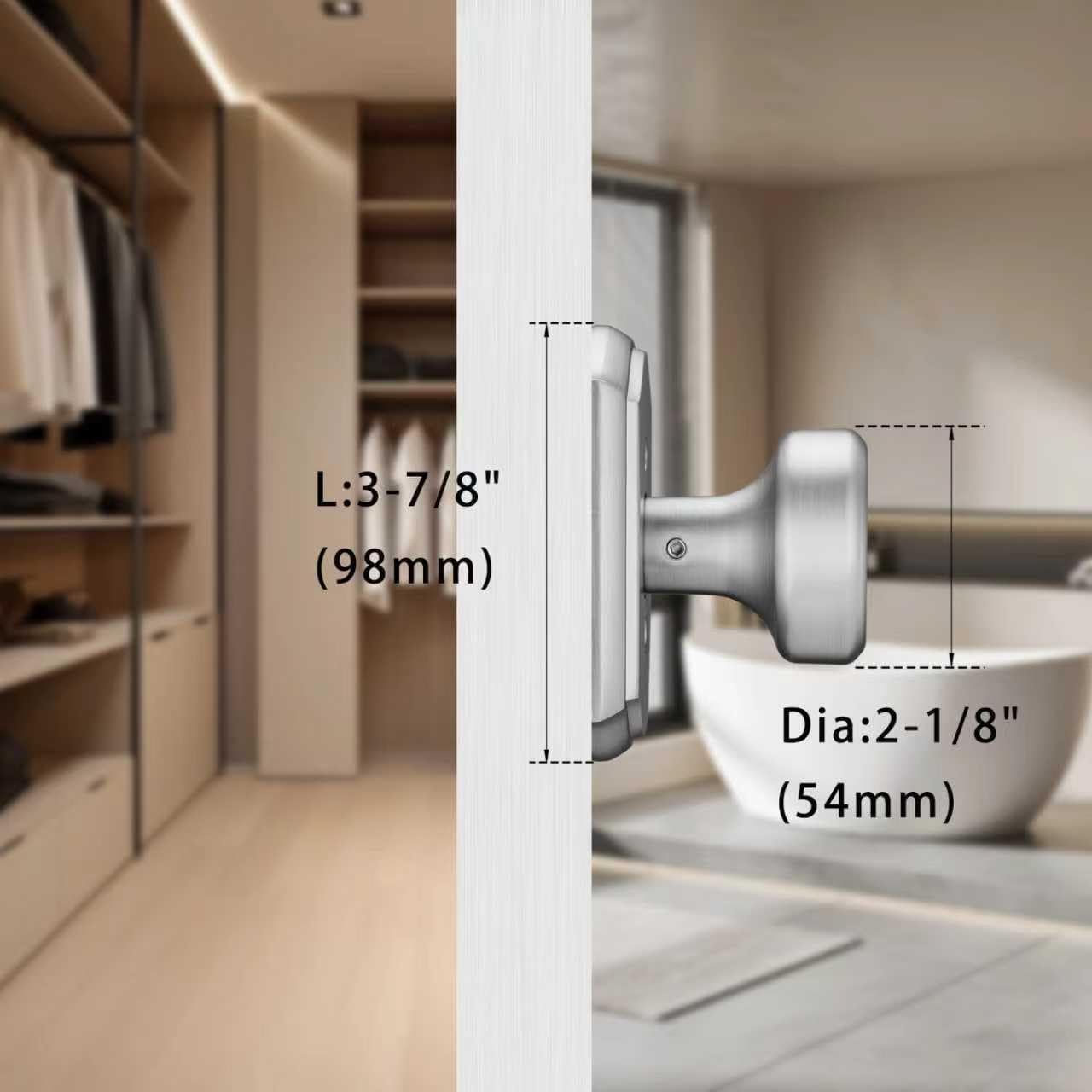 Interior Pismo Doorknobs,Gold Door Knobs with Camelot Trim, Dummy Handle