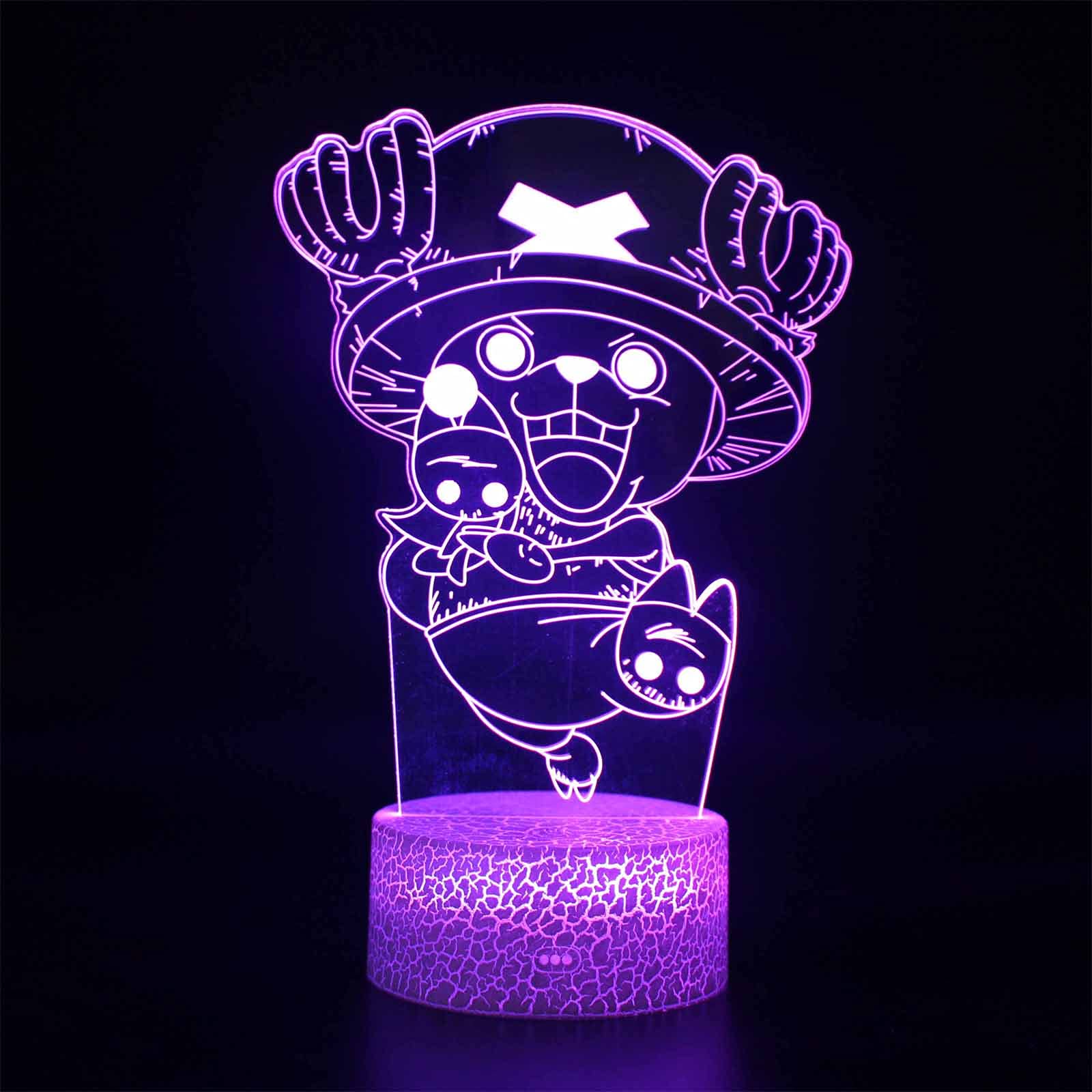 althiqahkey 3D LED Colorful Night Light - One Piece Series with Touch Remote, 7 Colors Gradual Changing, USB Table Lamp and Holiday Gifts or Home Decorations