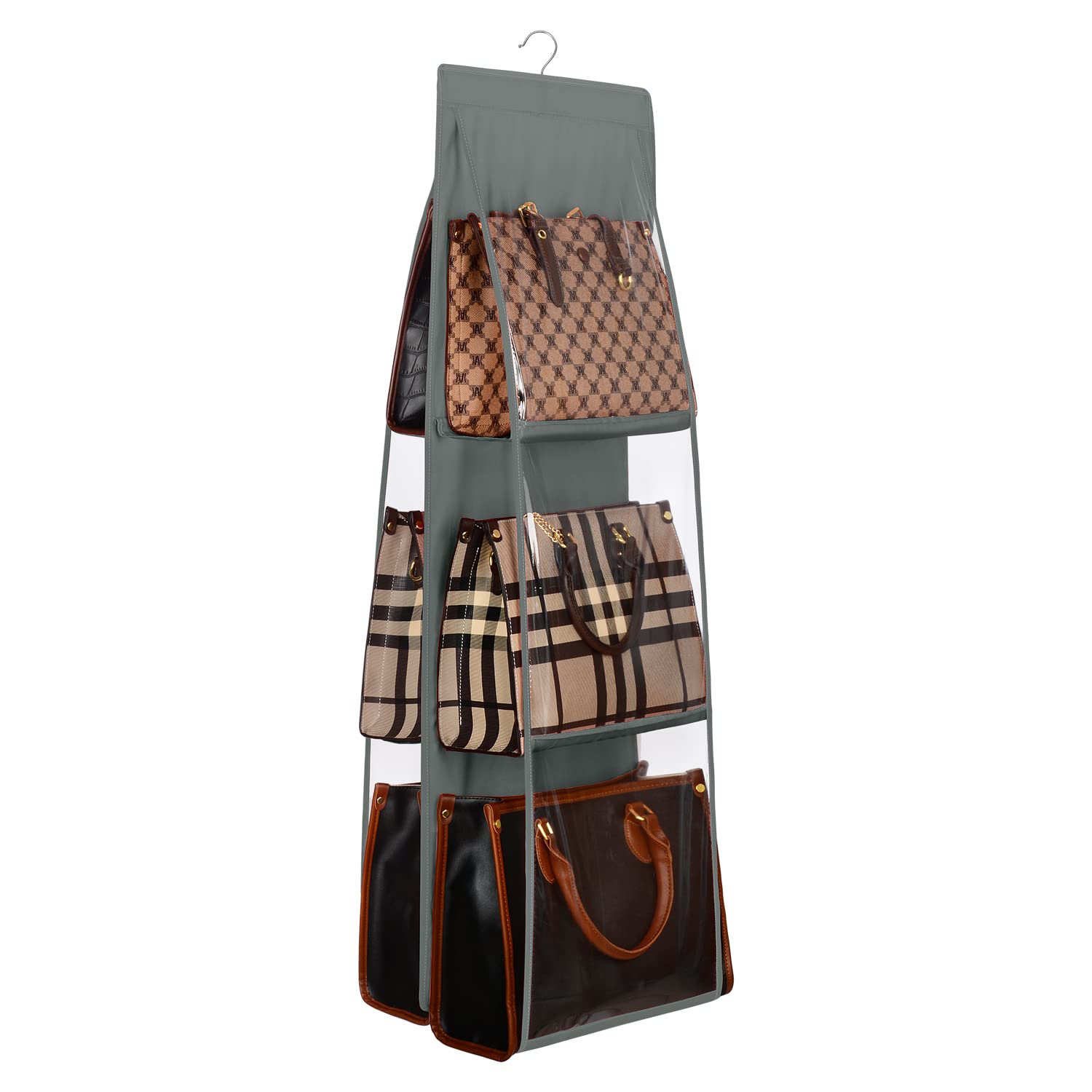 Lirex Medium and Large Handbag Hanging Purse Organizer for Closet, Handbag Storage Organizer Hanger Oxford Cloth Closet Organizer for Family Closet