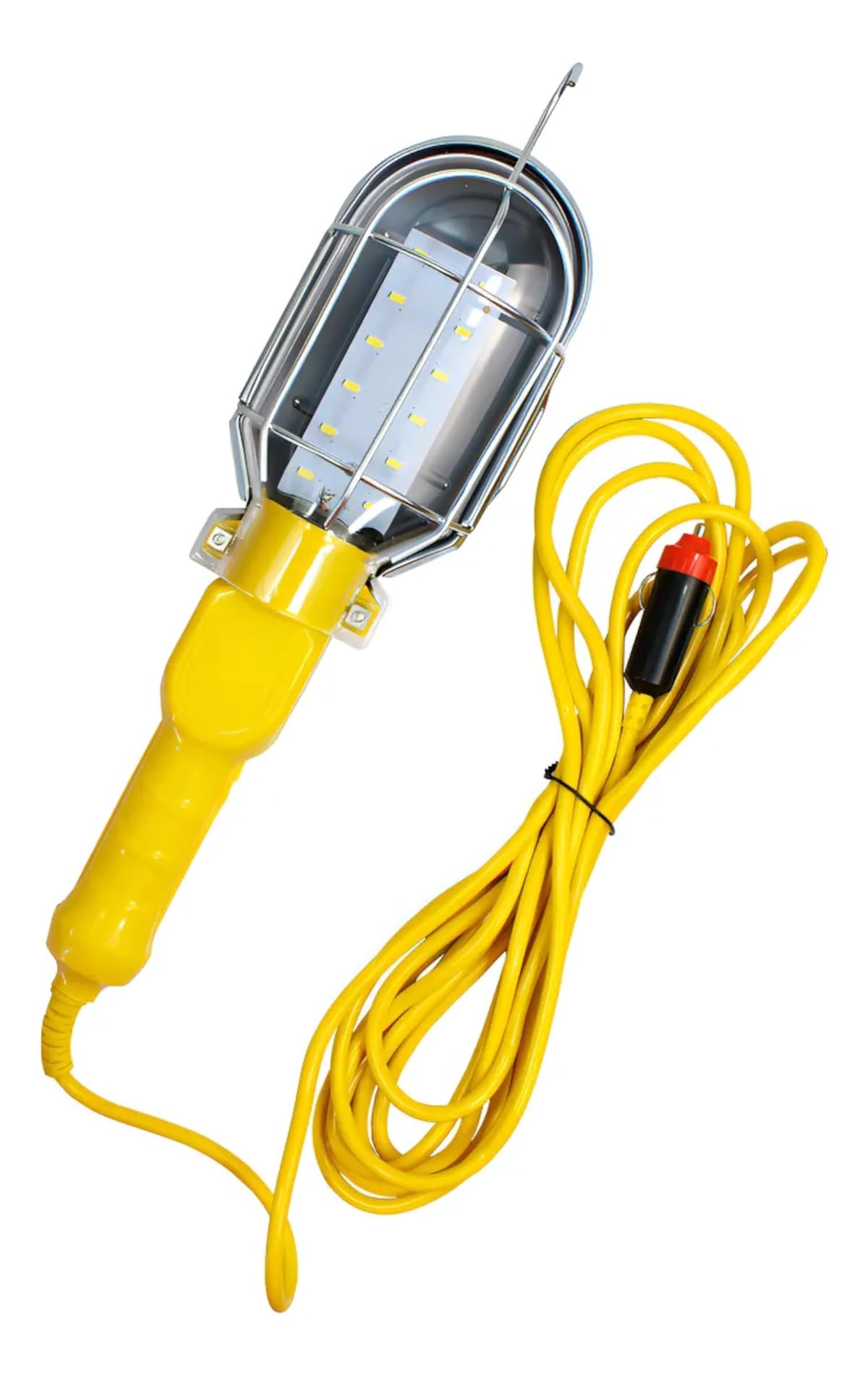 Lanterna Pendente LED 12V com Extensão, Luz de Emergência para Mecânico, Amarela