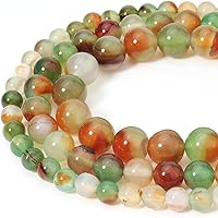 Vista 4 de 45 piezas de cuentas de piedra natural de 0.31 pulgadas de ágata pavo real, cuentas sueltas redondas de piedra de energía curativa para hacer joyas