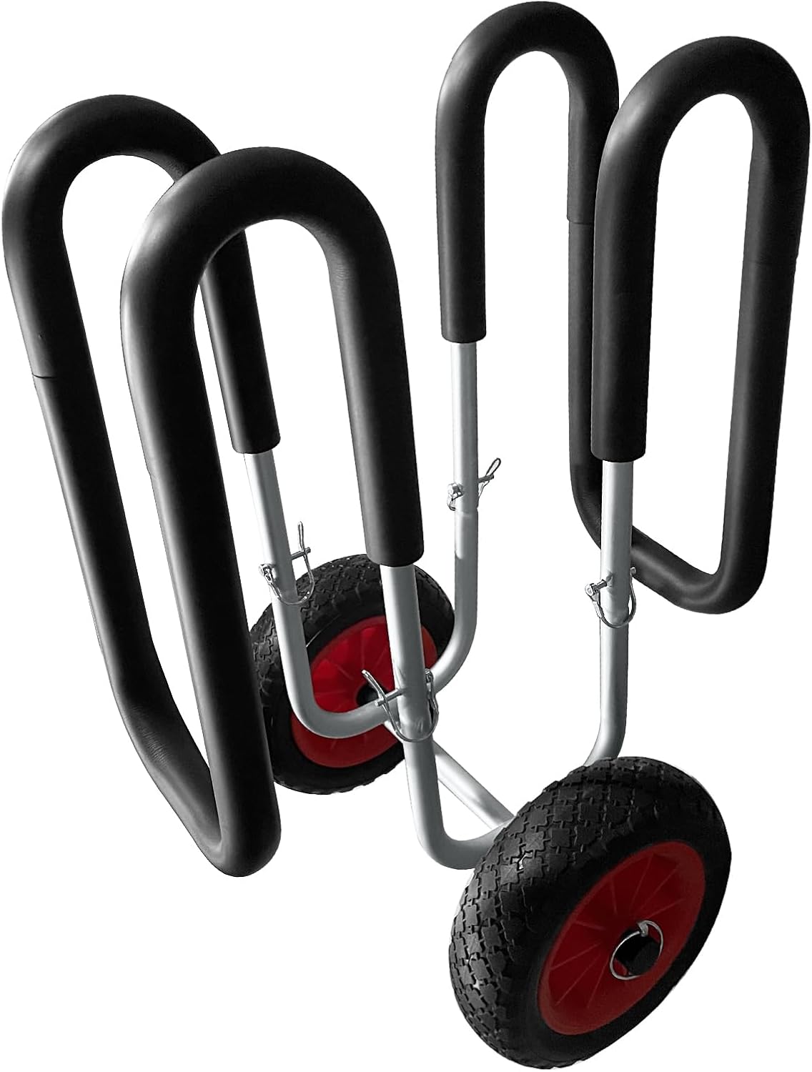 Stand-up Paddle Board Transport Cart Aluminum with Fixing Bracket+2 Wheels Stable Labor-Saving Surf Board Carrier Universal for Surfboards Kayaks Canoes Longboard