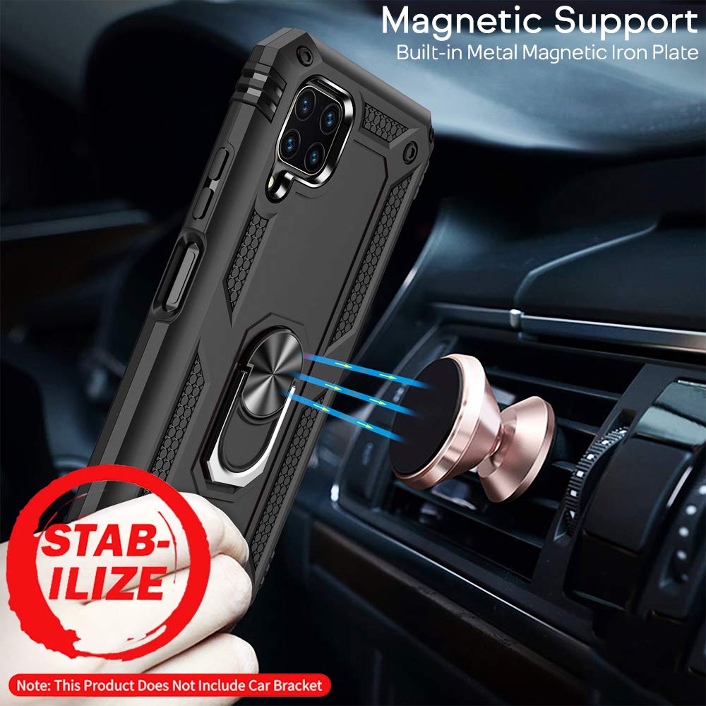 NALIA Ring Handyhülle Für Huawei P40 Pro – Mit 360° Drehbarem Ring, Magnetisch Für Auto-Halterung, Stoßfest