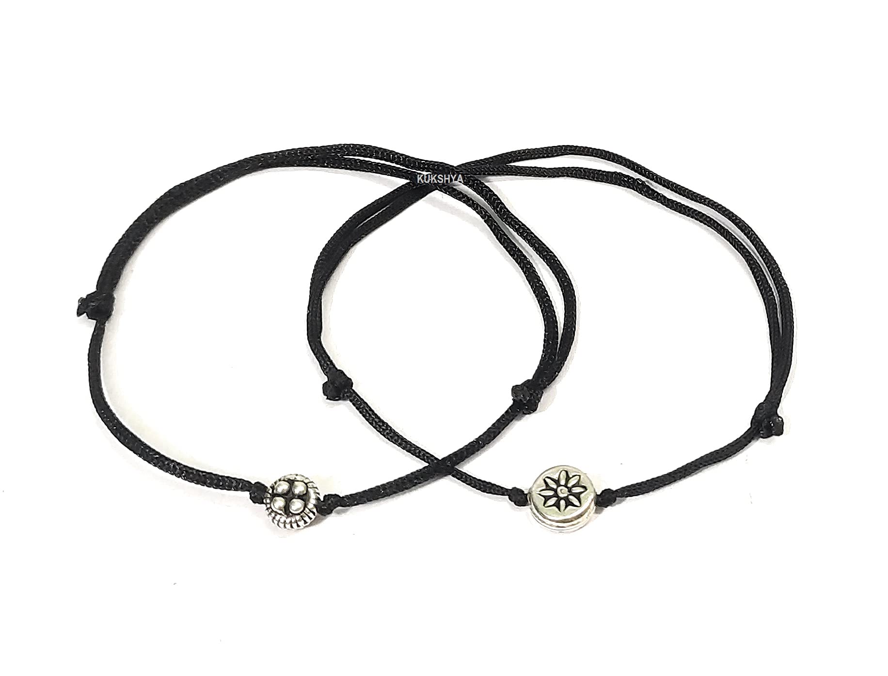 KUKSHYA JEWELLERS Exclusive 925 Sterling Silver FLOWER + DESIGNER CHARM Black Threaded Anklet For Women & Girls Adjustable 2 Piece(TP 087) (B09FYL9XPM) Amazon Price History, Amazon Price Tracker