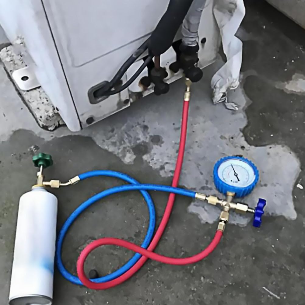 UKCOCO Kit Manómetro para Aire Acondicionado Juego Completo para Refrigerante Herramientas Servicio para Coche y Doméstico Materiales Resistentes y Fáciles de Usar