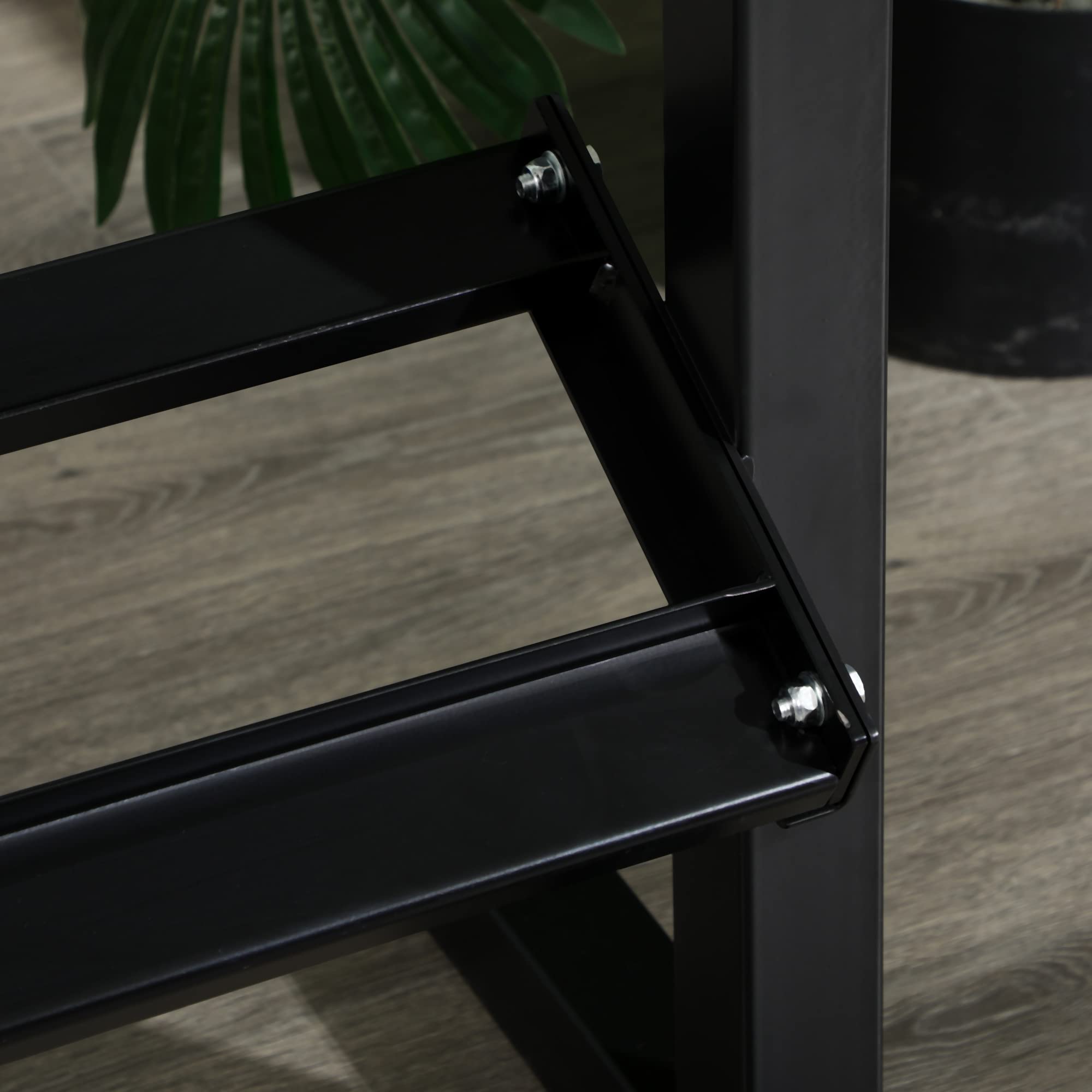 SPORTNOW Porta Pesi con 2 Ripiani in Acciaio per Palestra, Casa e Ufficio, 94x52.5x82 cm, Nero
