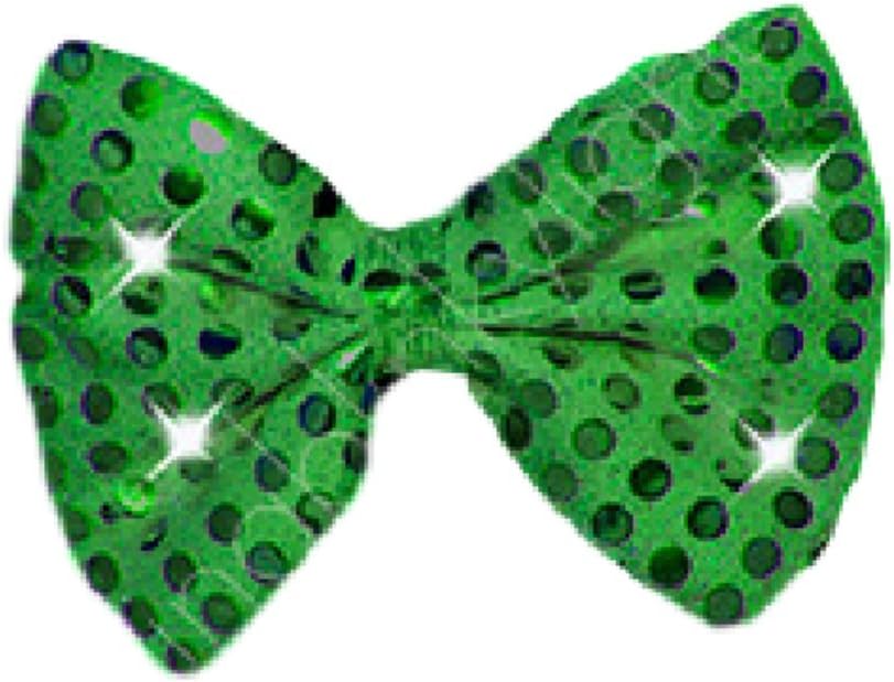 new st patricks day green sequin flashing bow tie squinned glitzy