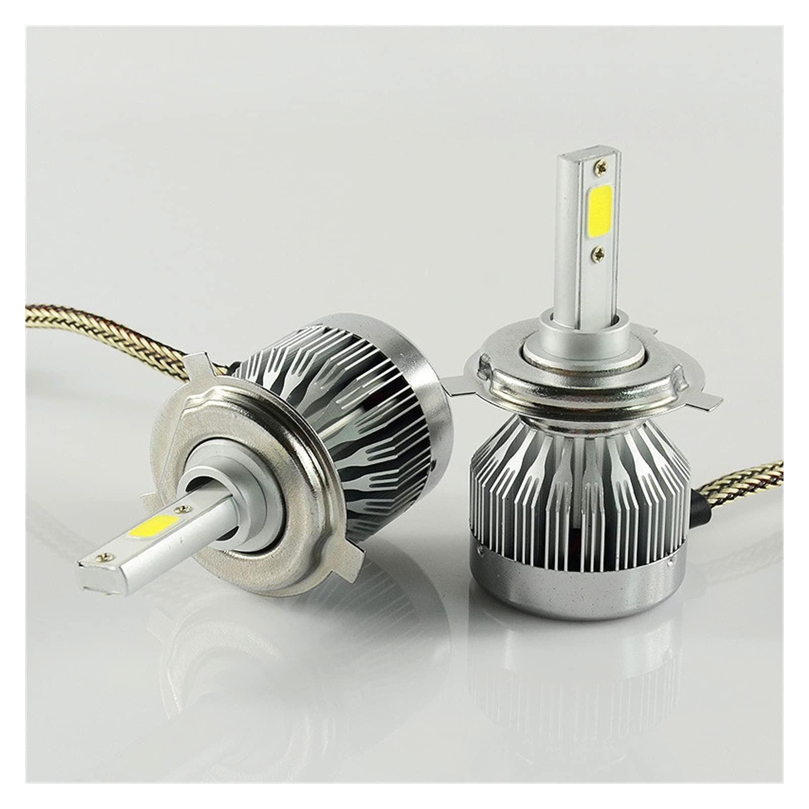 fari a LED 2 PCS LED Auto Automobile Faro Anteriore Fendinebbia fendinebbia Kit di conversione H4 Alta e Bassa Lampadina H/L Alta e Bassa Bulb 6000K 60W 6000LM Lampadina a LED