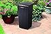 Keter Copenhagen 32 Gallon Resin Large Trash Can with Lid for Patio and Outdoor Kitchen, Brown