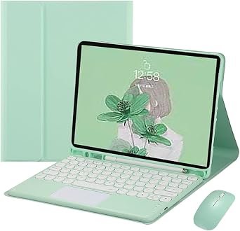 iPad 9th Generation 8th Generation 7th Generation 10.2 Inch Keyboard Case Mouse Set with Touchpad Round Keys 2021 Home Work Pen Storage Eyepad iPad 9 8 7 Cover Bluetooth Color Keyboard iPad10.2,