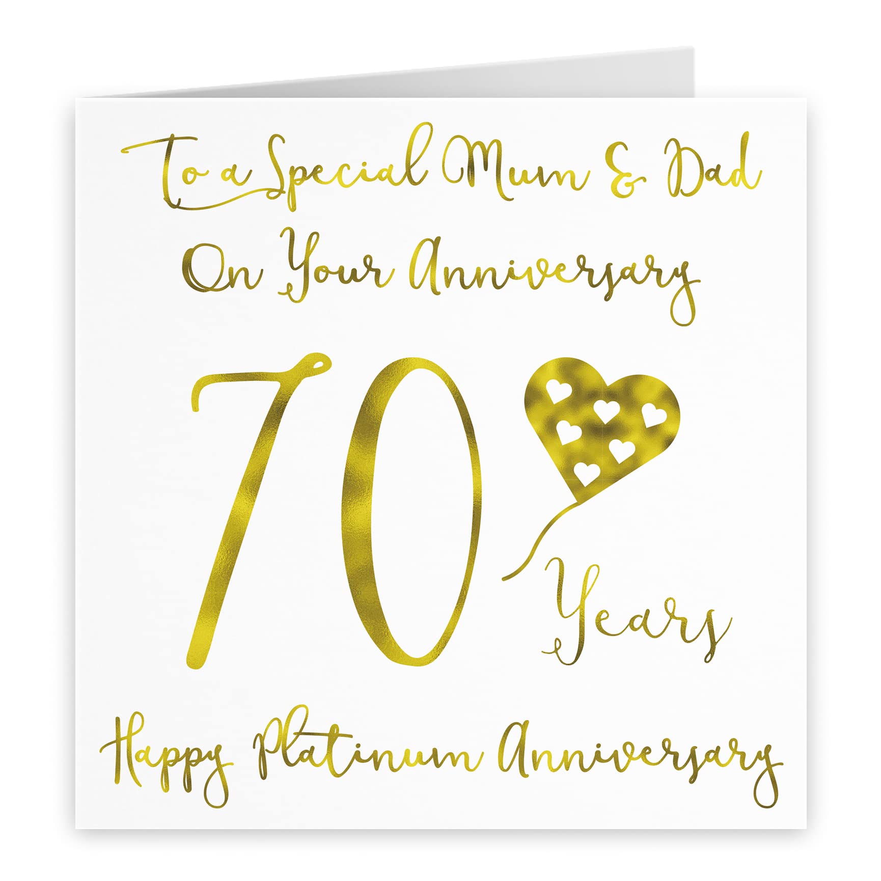 Hunts England, Mum And Dad, Parents 70th Anniversary Card, To A Special Mum & Dad On Your Anniversary, 70 Years - Image 2