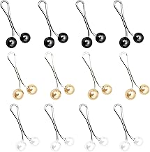 12 Stück Hijab Pins,Perlen Hijab Nadeln für Damen,U Form Tuchnadel Hijab Schal Clips,Perlen Sicherheitsnadeln Multifunktional,für Schals,Pullover,Hijabs Schmuckzubehör (Schwarz,Weiß,Gold)
