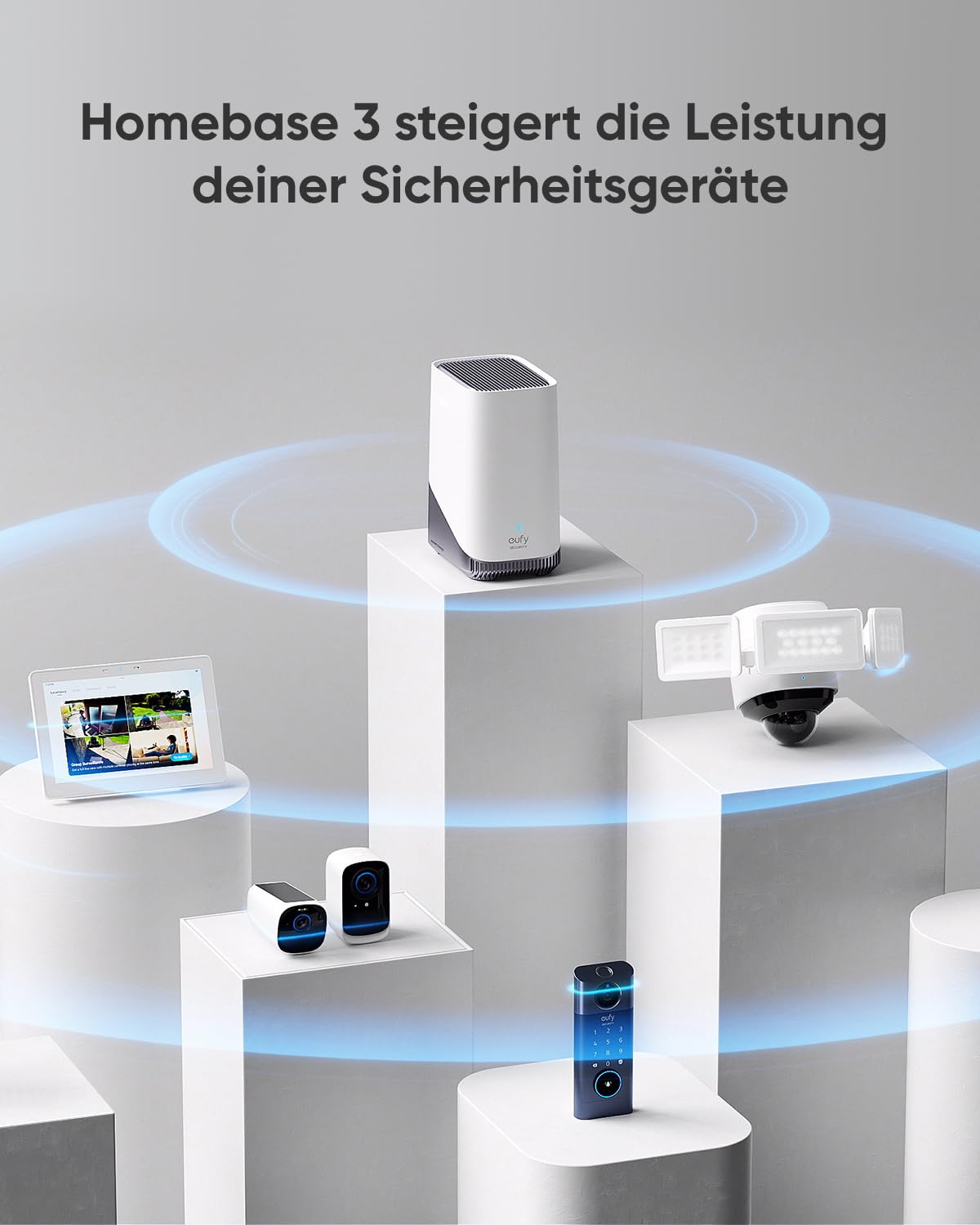 eufy Security HomeBase 3, eufy S380, Überwachungskamera, Gebührenfreie Nutzung, erweiterbarer Speicher, Kompatibilität, Verschlüsselung nach Militärstandard