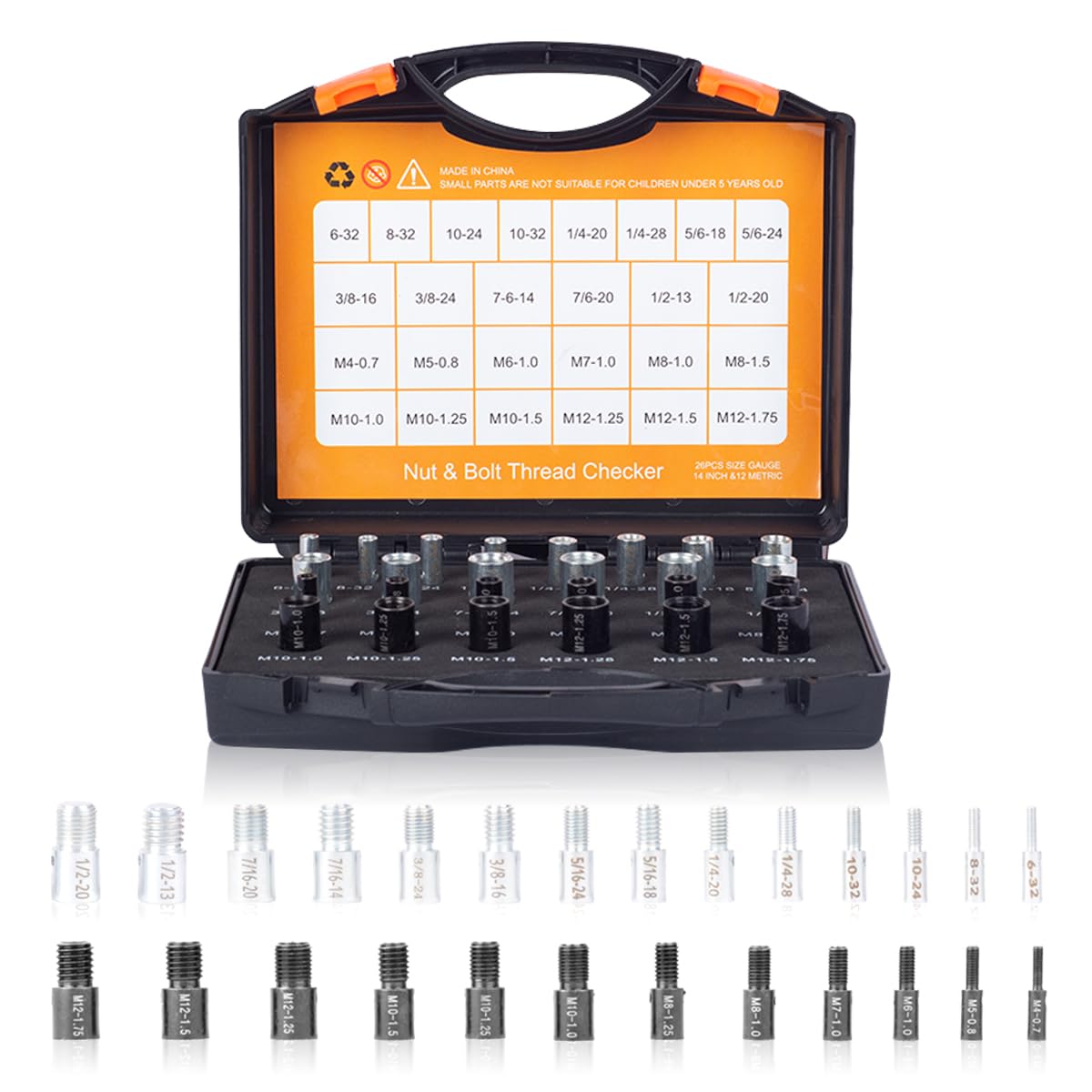 stalye Nut and Bolt Thread Checker Practical Thread Checker Box