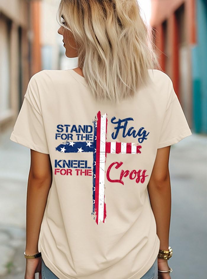 Stand for The Flag Kneel for The Cross Shirt, Stand for The Flag Kneel for The Cross Shirts Women Man4