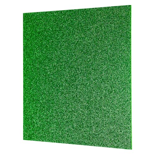 Image of MECCANIXITY 1Pcs Green Glitter Acrylic Sheets 1 /8 inch Thickness 12 inch x 12 inch Glossy PMMA Fluorescent Plastic Sheets Extruded Translucent Blanks for DIY Art Crafting Laser Cutting & Engraving
