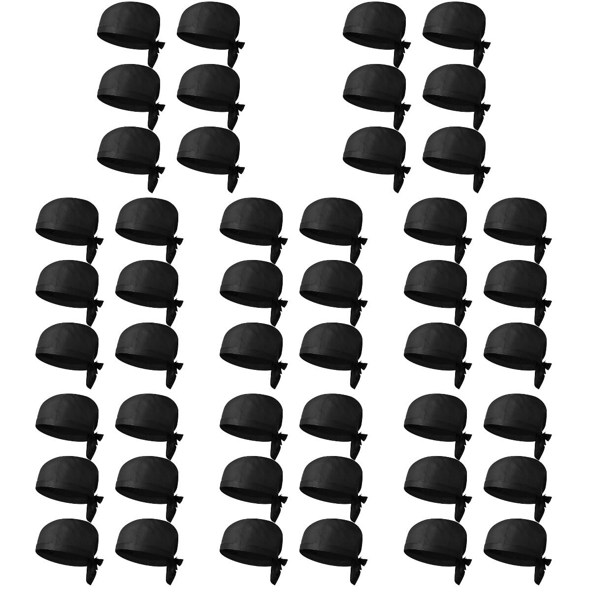 Leung - 48 sombreros decorativos para chef de restaurante, sombreros de cocinero, suministros de cocina, color negro, Negro, 30X20X12CM