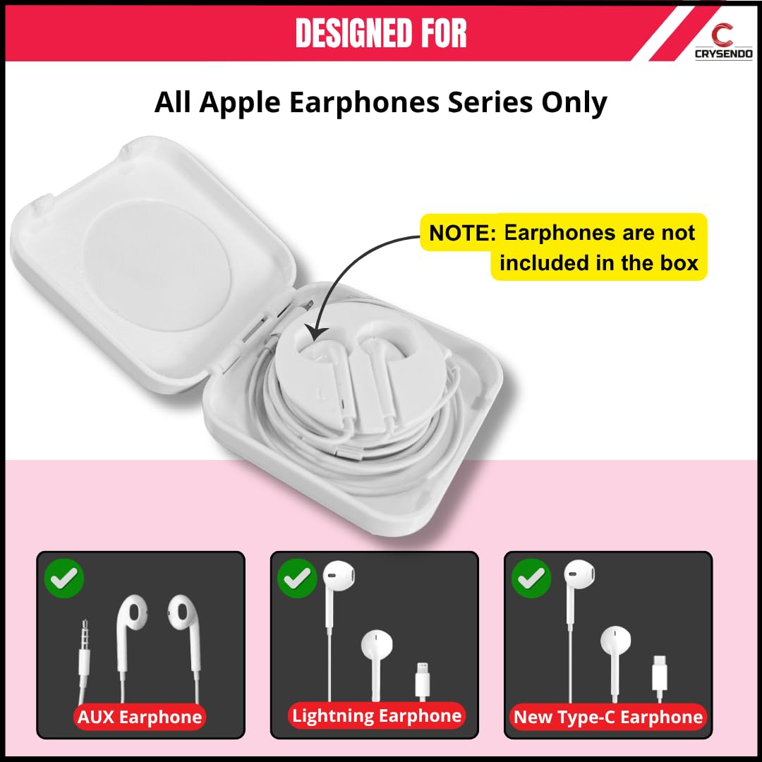 Crysendo Winder Case for APL Earphones, Tangle-Free Cable Winder, White 1pc — Amazon image 3