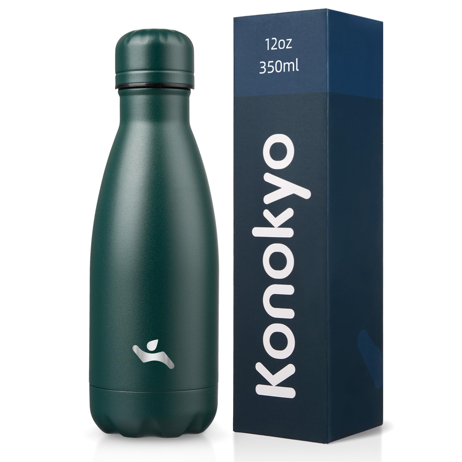 Konokyo 12 oz Insulated Stainless Steel Water Bottle, Indigo Black