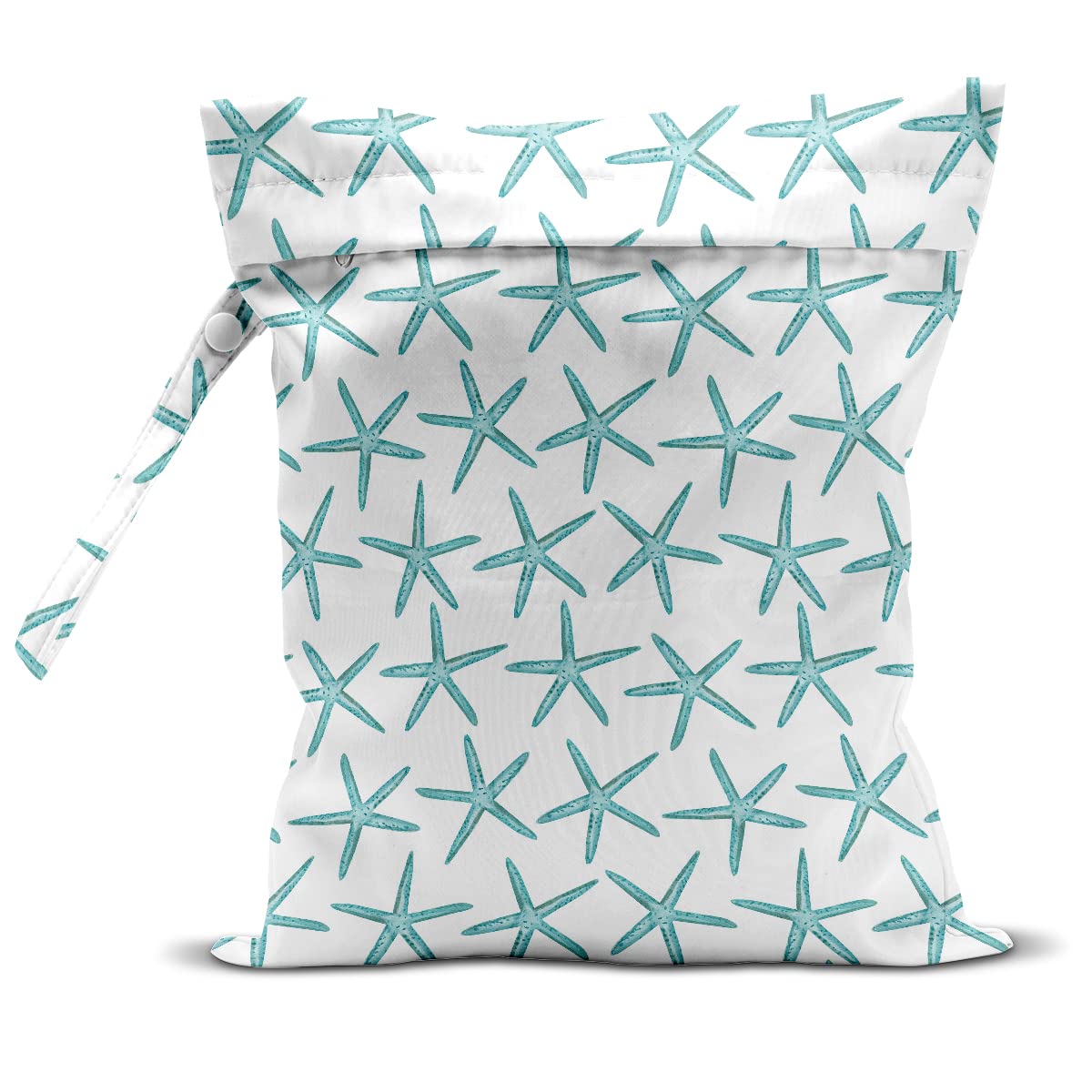 Wet Bag, Wet Dry Bag, Wet Bag for Swimsuit, Travel, Beach, Pool, Stroller, Diapers, Dirty Yoga Gym Clothes, Makeup Bag, Waterproof Reusable Beach Bag Ocean Decor Starfish Sea Horse Anchor-image-29