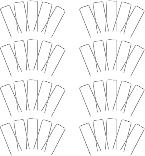 TEHAUX 100 alfileres verdes, 1.6 in, alfileres de jardinería de metal floral en U para palillos de flores, coronas de paja, proyectos de manualidades