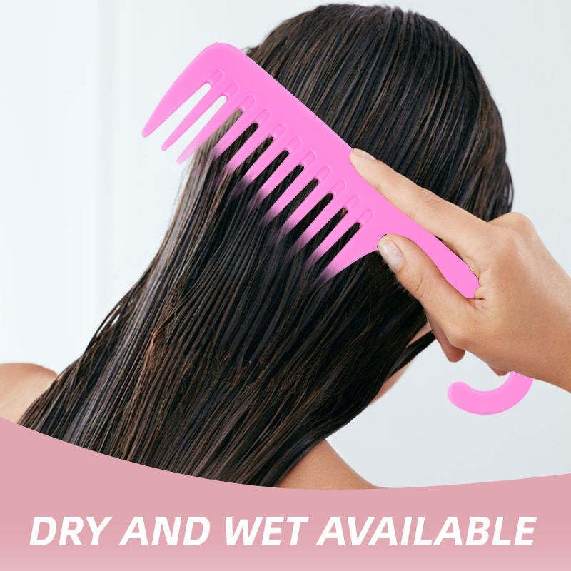 Pink Planet Wide Tooth Shampoo Comb | Hair Detangling Scalp Massage | Anti Static Hair Comb for Wet & Dry Hair Care | Gentle Durable Grooming Comb for Curly Thick Straight Wavy Hair Women Men 1