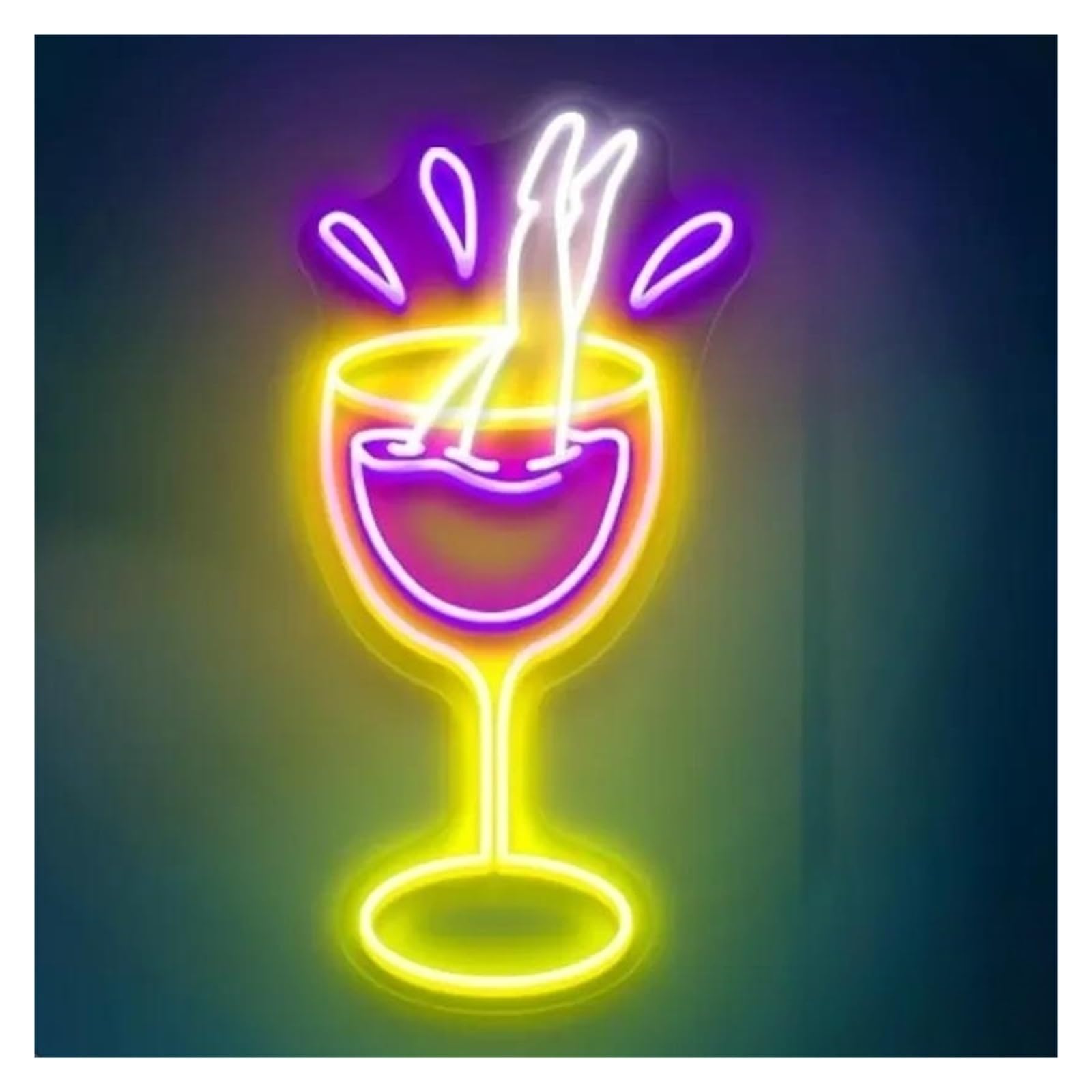 SHOUXI Sign Lamp Wine Neon Sign Cocktail Light Dimmable USB Powered for Bar Pub Restaurant Party Birthday Home Wall Decor(E,50x25cm)
