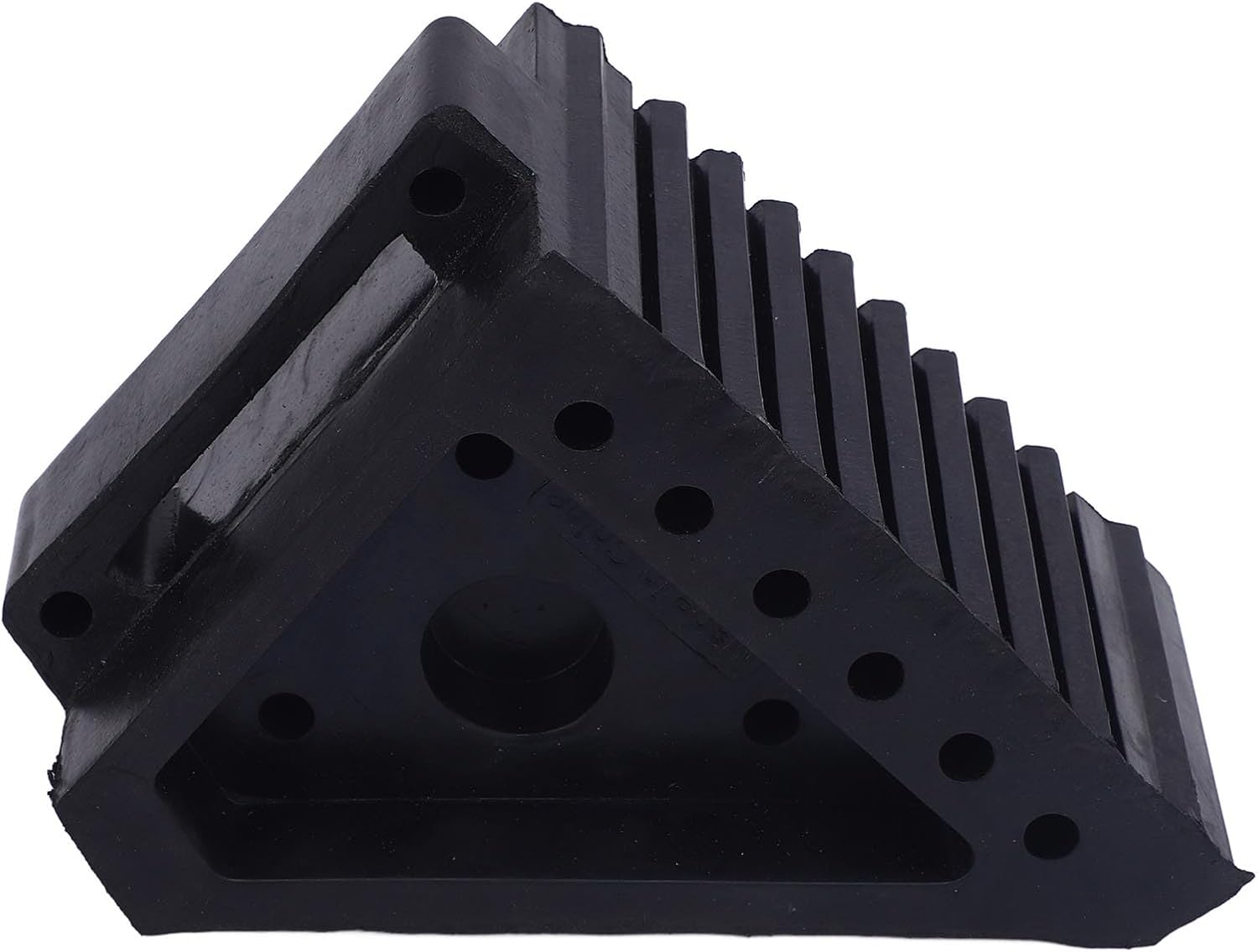 Heavy Duty Rubber Wheel Chocks 2 Pack Premium Weatherproof Non Slip Tire Blocks with High Friction Surface for RVs Trailers Trucks ATVs 6.9 X 3.9 X 5. Inches