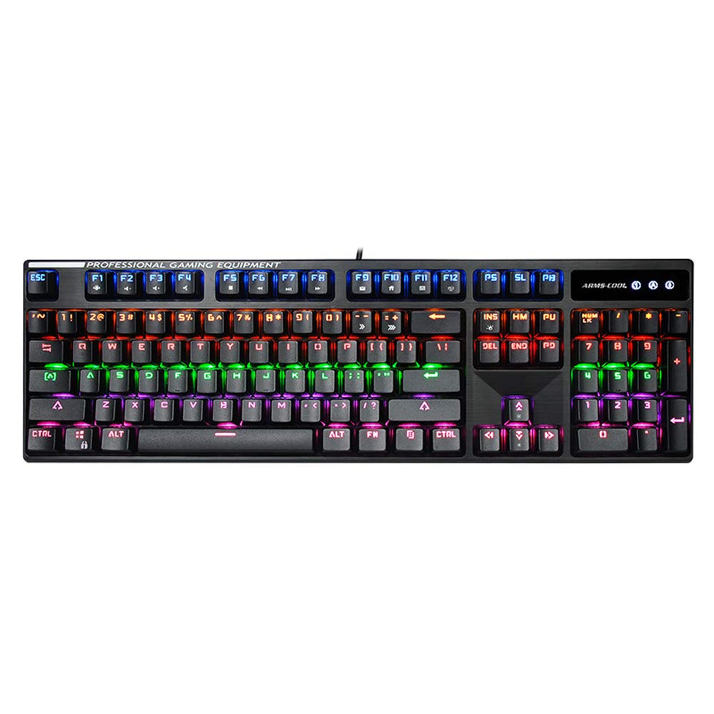 Yanghao Verde Albero Tastiera Meccanica 104 Chiavi RGB LED Backlight USB Wired Gaming Keyboard Polvere e la fuoriuscita Resistente per PC/Ufficio/Gamer