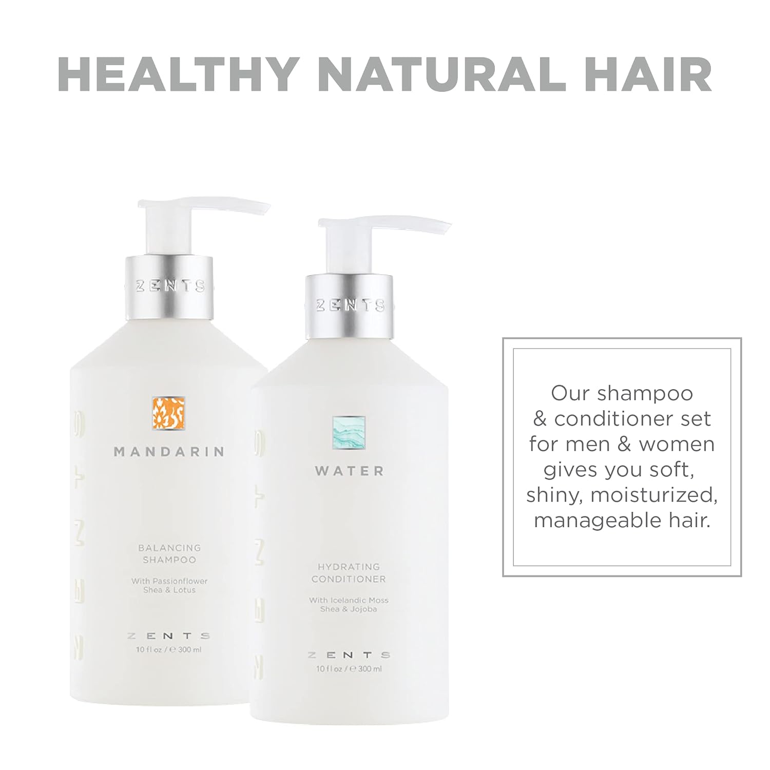 ZENTS Balancing Shampoo & Moisturizing Conditioner, Color Safe, Sulfate-Free Set for All Hair Types, 10 fl oz each - Image 6