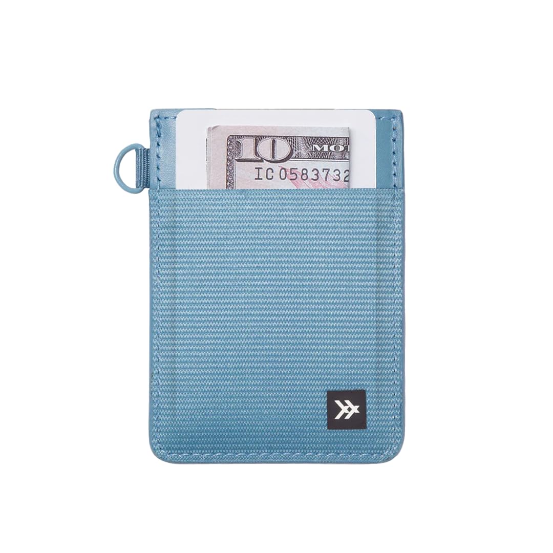 Thread Wallets Ultra Slim Minimalist Leather Card Holder Wallet (Surf Blue)