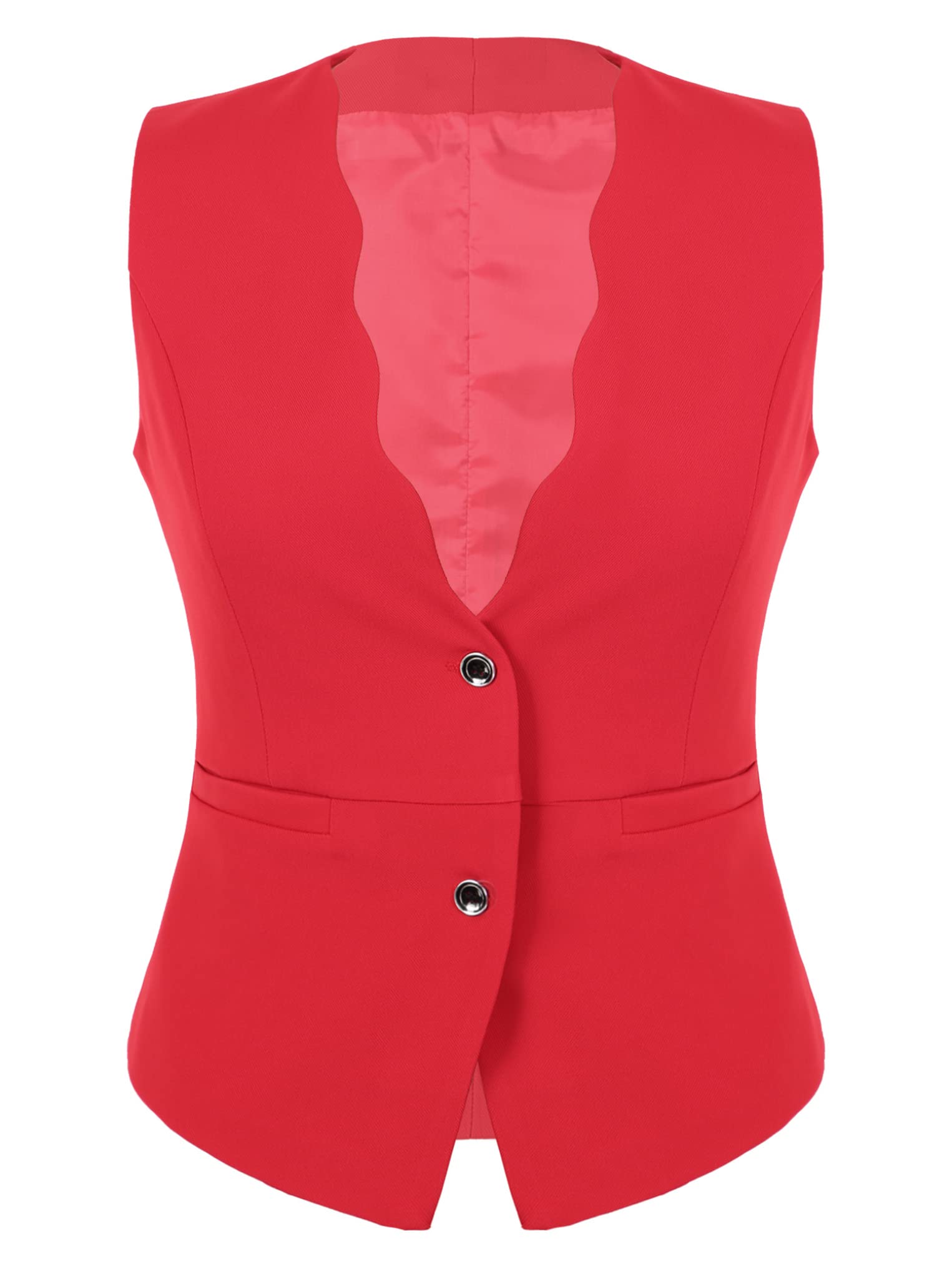 Oyolan Women Formal Work Dress Suit Vest Waitress Waistcoat Gilet Jacket Coat Outwear