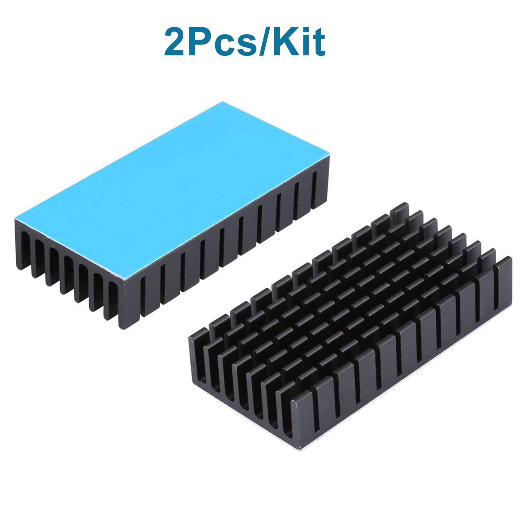 Disipador de calor de 0.984 in de 0.984 in, 2 x 1 x 0.4 pulgadas con cinta conductora térmica, disipador de calor de aluminio enfriador para enfriar, dispositivos electrónicos USB, WiFi, 8