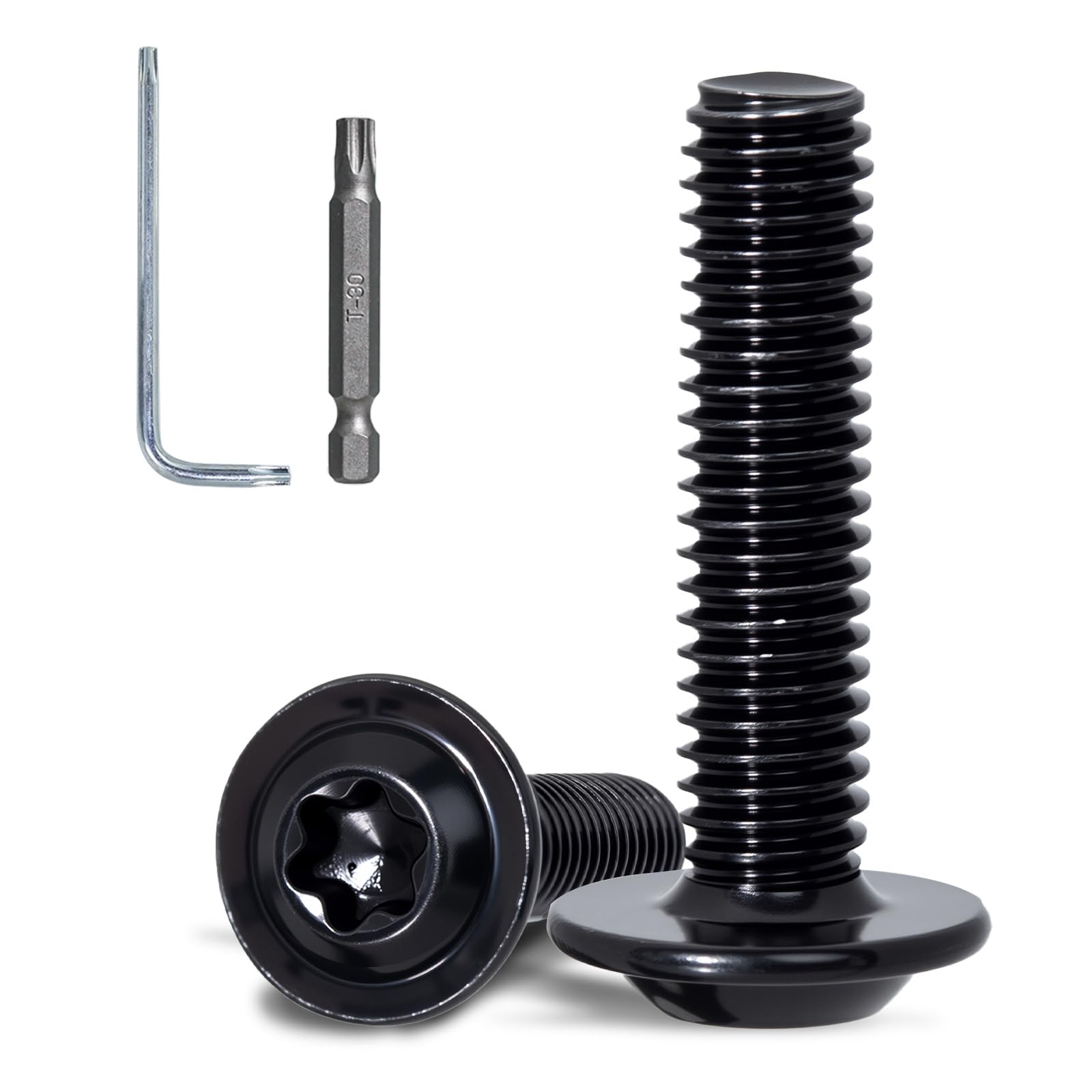 KINETOX 30PCS M6 Stainless Steel Bolts M6 x 20 mm Torx Pan Head Machine Screws Black Zinc Plated Stainless Steel Screws for Metal PC Case Model Building & Furniture Use โ image 1