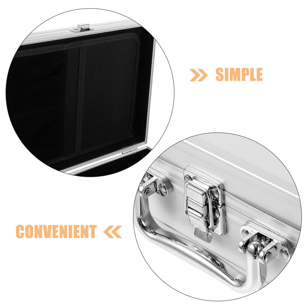 Housoutil Caja de almacenamiento de instrumentos de metal, maletín de herramientas para hombres, maletín de aluminio, maletín de transporte de aluminio, maletín de aluminio, maletín de metal, maleta,