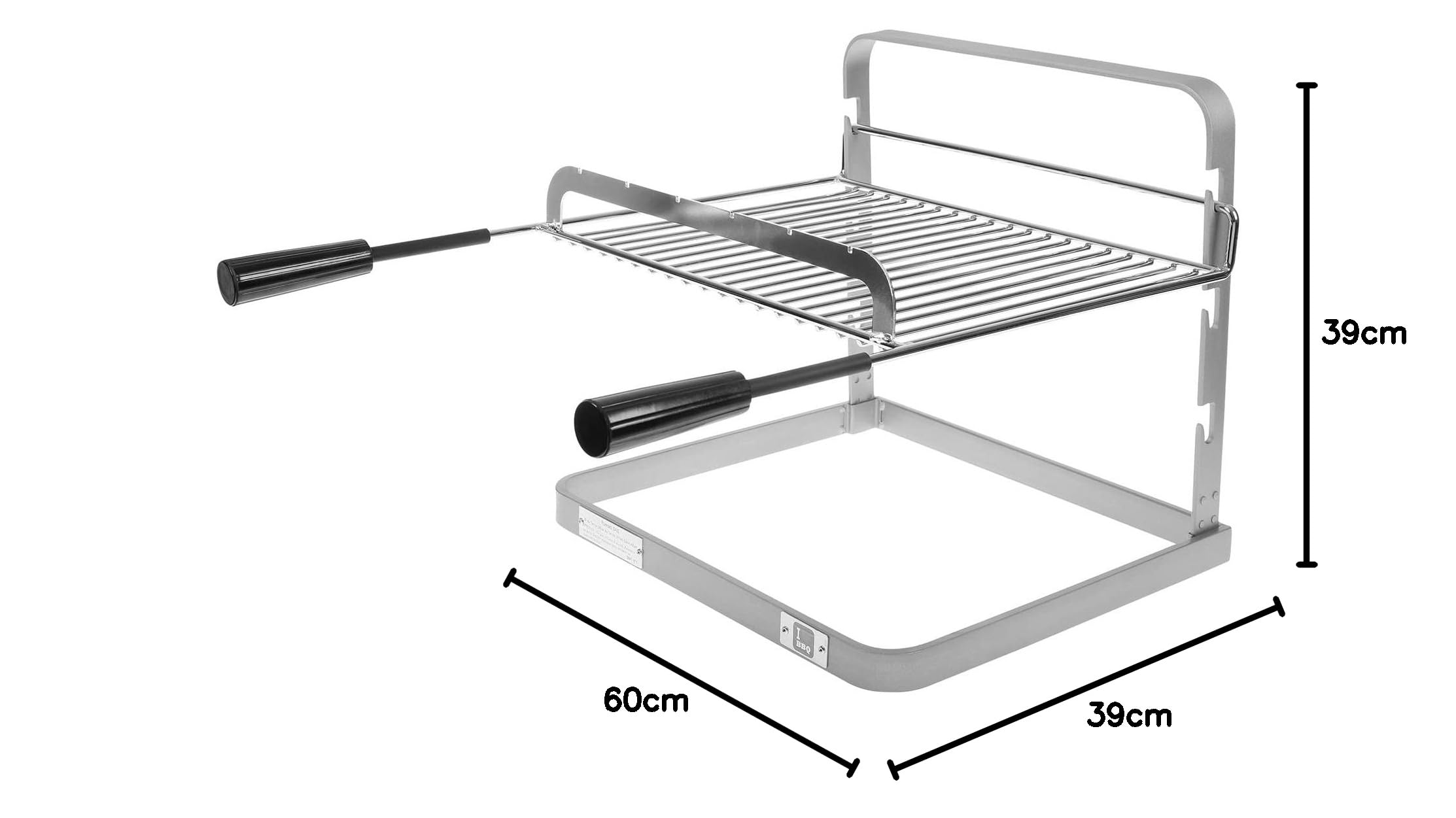 I LOVE BBQ - 3941 - Grilloir Barbecue et Cheminée 40x60 cm – Support avec Grille de Cuisson Réglable – Acier – 6 à 8 Couverts – Accessoire BBQ & Grillades Extérieures
