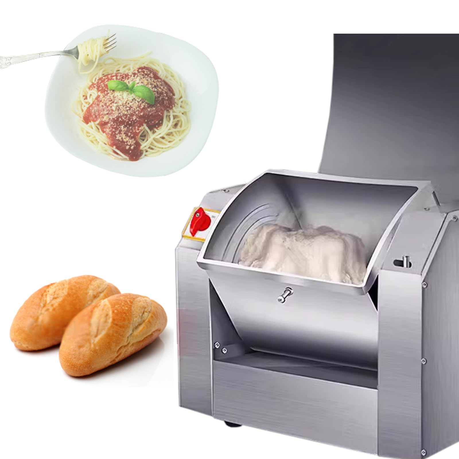 AYCDL Electric Dough Kneading Mixer - High Power Stainless Steel Flour Mixing Machine for Baking and Cooking,5kg,5kg