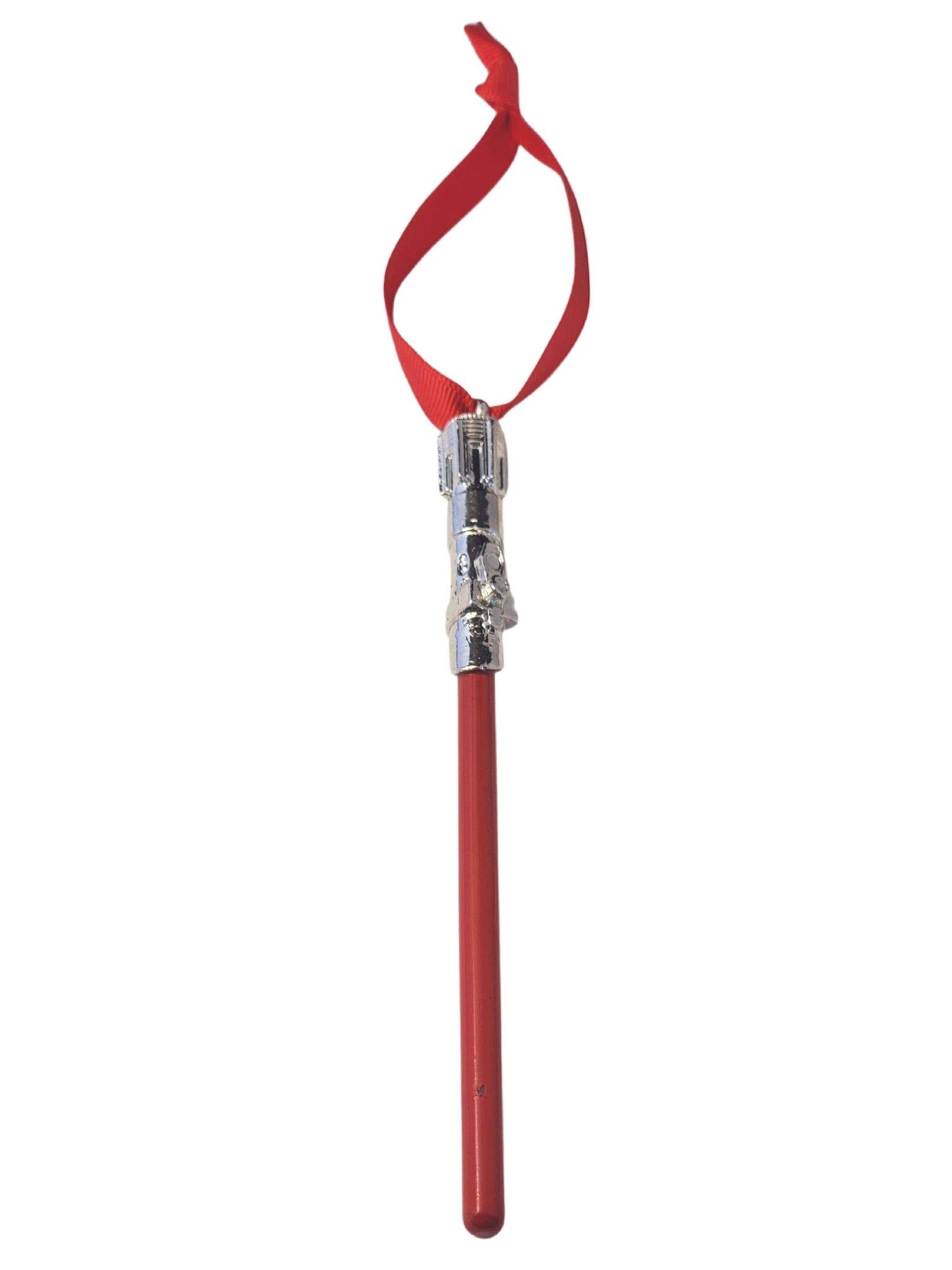 Red Lightsaber with Silver Handle Ornament Gift Christmas Tree Winter Holiday Fandom Teen Adult Present Fan Pendant Durable