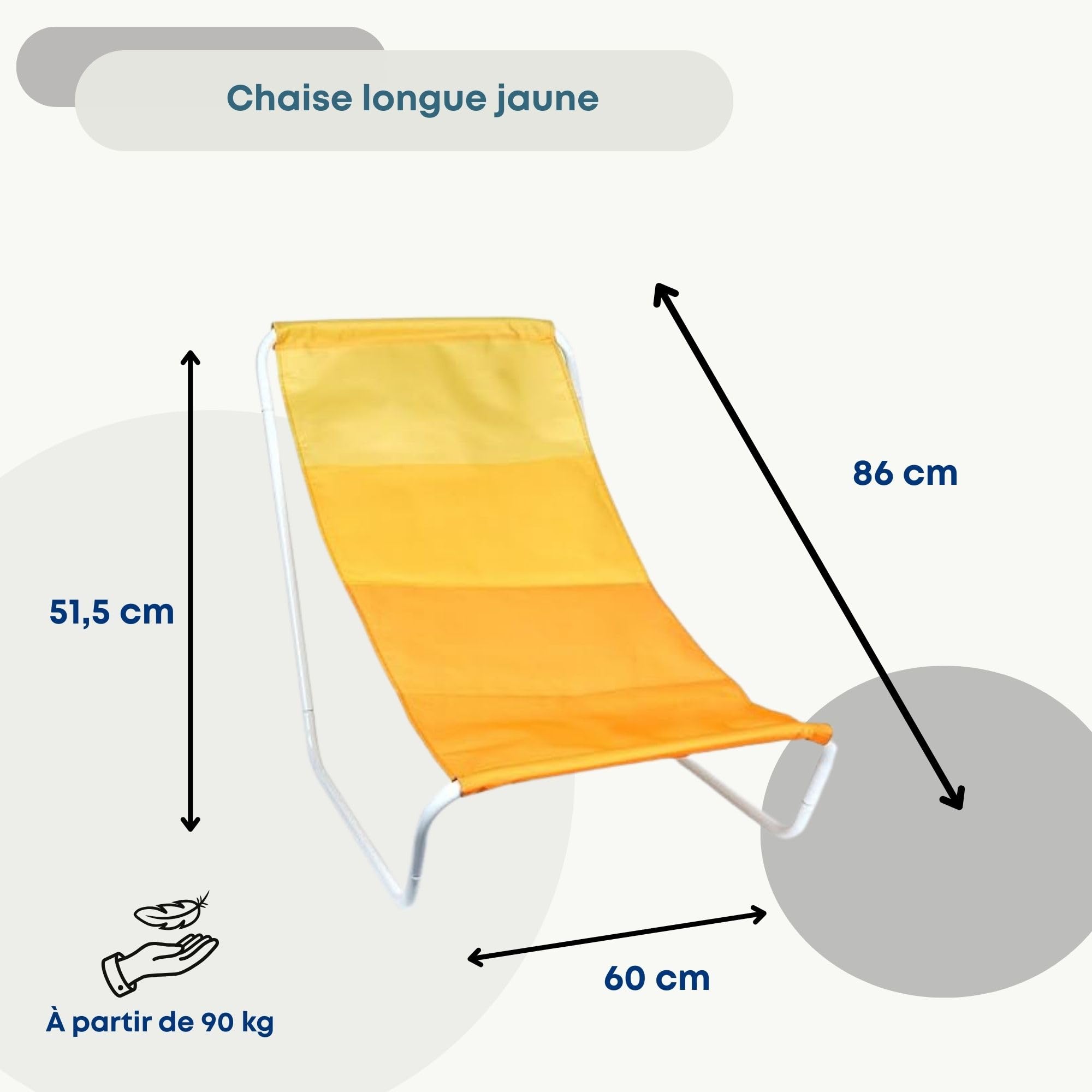 Vilde - Chaise longue de jardin pliable - Lot de 2 - Jaune orange
