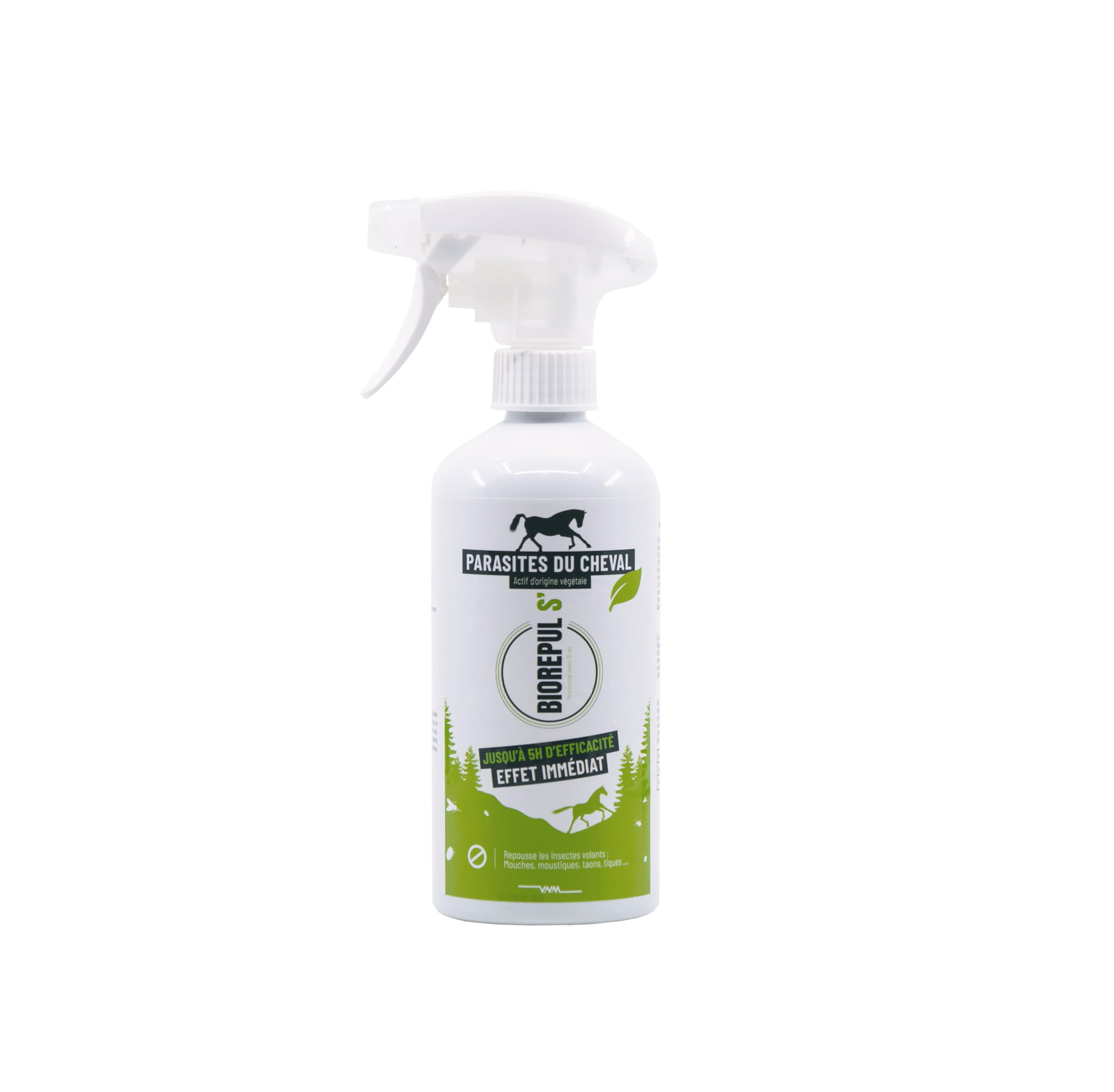 BIOREPUL'S - Spray Répulsif pour Mouches de Cheval - Parfum citronné à l'huile d'eucalyptus - Efficace jusqu'à 5h - 450 ML