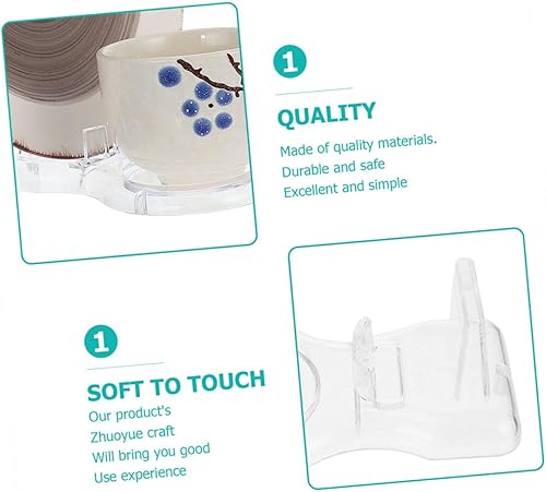 Miniatura 8 de ORFOFE Soporte para platos, taza de café, taza de café transparente, 2 piezas, soporte de exhibición de platos, tazas y platillos acrílico