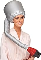 Beautyours Portable Hair Dryer Bonnet Attachment - Silver Hood for Styling, Coloring, Deep Conditioning & Rollers