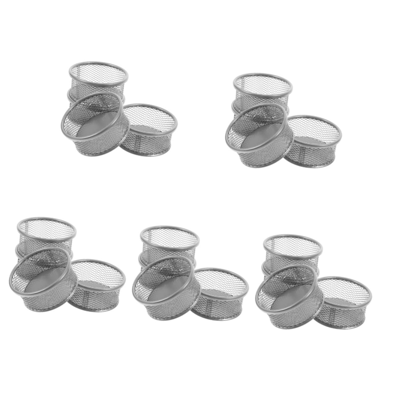 NUOBESTY 20 Pièces baril de trombone boite de rangement boîte de rangement Pot à stylos Pot à crayons polyvalent conteneurs d'articles d'étude supports de bureau pour trombones le fer