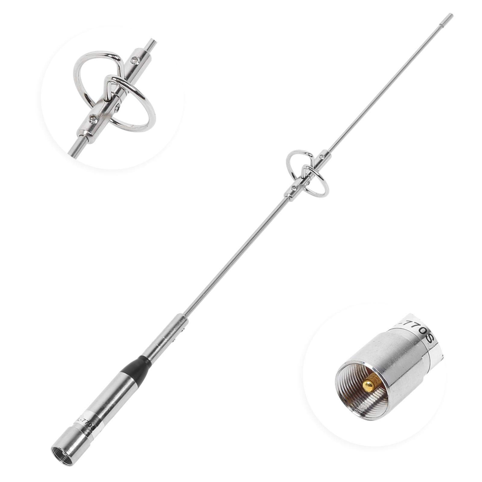 NL-770S Antena de Radio Universal para Coche, VHF UHF Doble Banda Antena Móvil Auto 144/430 MHz, Conectores UHF /SL16-J/M, para para para para Vertex para BaoFeng, etc