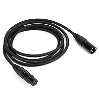 Vista 5 de MFL. Cable DMX flexible de 6.6 pies, señal de 3 pines, XLR macho a hembra, cable para iluminación de escenario, luces de DJ, impedancia de 110